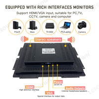 LESOWN E150-C01GBR Rugged Touchscreen Embedded Display 15 Inch 1024x768 LCD Open Frame Industrial Monitor with VGA HDMI Audio USB for Laptop
