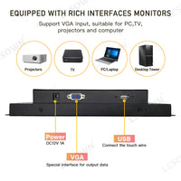 LESOWN E104-A01GBR 10.4 Inch Industrial Embedded Win-10 PC Monitor 1024x768 600cd/m² 4:3 Panel-Mount Monitor Rugged Touchscreen for TV PC