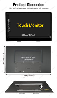 LESOWN P133K 13.3 inch 4K Portable Monitor UHD 3840x2160 IPS LCD Touchscreen VESA Extension Display for XBox PS4/5 Switch PC Laptop