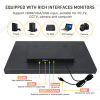 LESOWN E156-C01GBT Open Frame 15.6 Inch Embedded Display 1920x1080 IPS LCD Touch Monitor Panel Mount Wide Temperature Range (-20°C to 70°C)