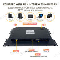 LESOWN E101-C01GBT 10.1 Inch 1280x800 High-brightness display 300cd/m² Embedded Monitor Panel Mount Display for PC TV CCTV