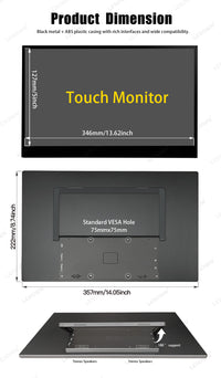 LESOWN P156K UHD 3840x2160 USB C HDMI 4K Touchscreen LCD Monitor 15.6 inch Portable External IPS Secondary Screen Laptop PC Display