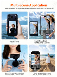 LESOWN P40MB 4 Inch 480x800 IPS LCD Small Wireless Selfie Monitor  Magnetic Phone Vlog Selfie Monitor Screen for iPhone & Android