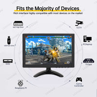 LESOWN N101 10.1 inch Car Monitor HDMI VGA LCD Screen Small Size Display for TV Computer PC Home Security Backup Camera