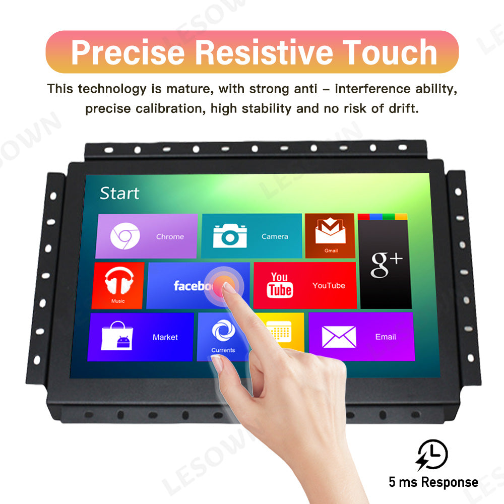 LESOWN E120-C03GBR High-Durability 12in 1280x800 16:10 Industrial Embedded Open Frame Monitor with VGA/HDMI/USB/Audio for Harsh Environments