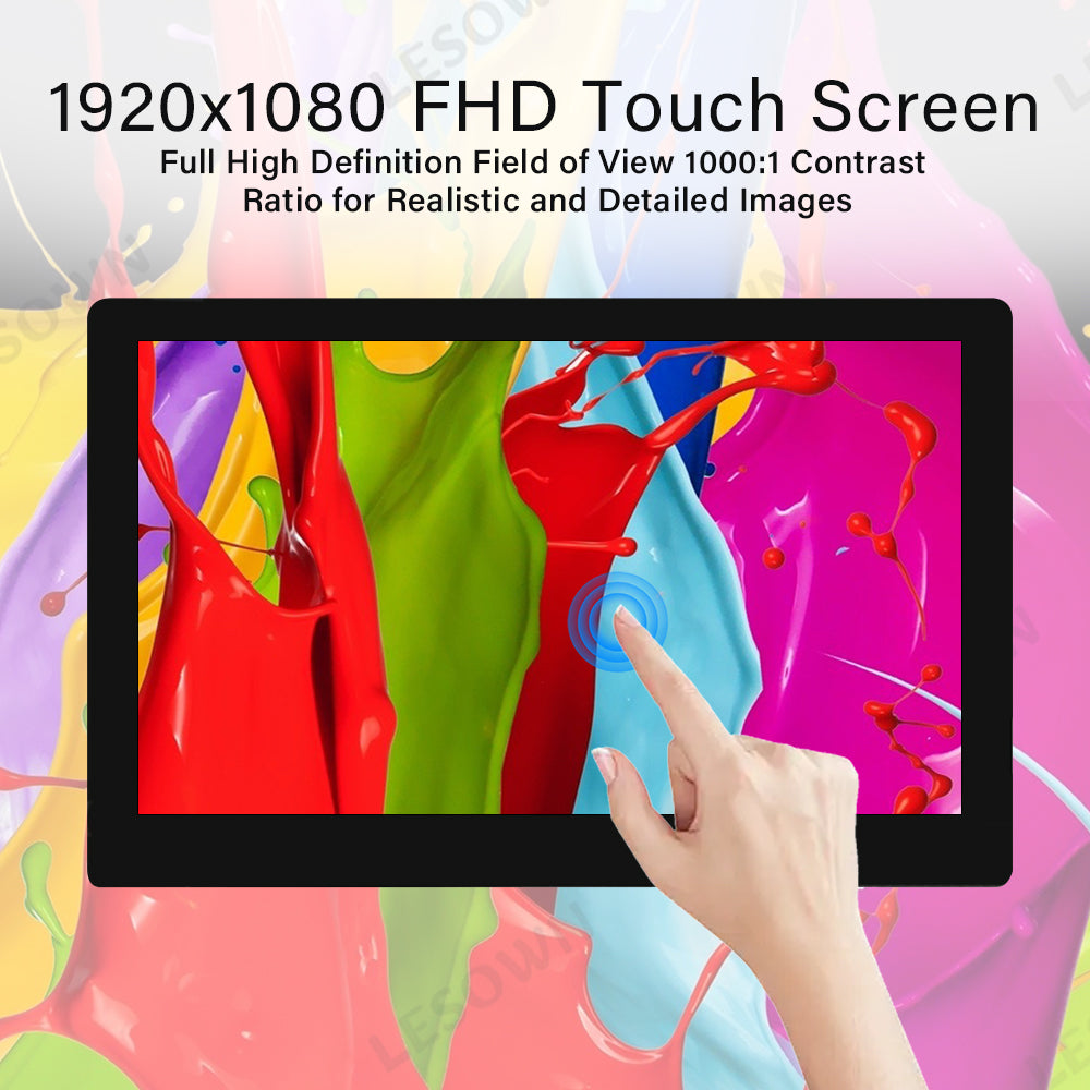 LESOWN M156-B02T 15.6 inch Laptop Screen 1920x1080 IPS HDMI VGA USB Touchscreen Display eDP 30PIN Interface LCD Panel Module for PC
