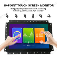 LESOWN E133-C01GBT Embedded Display 13.3 Inch 1920x1080 IPS Industrial LCD Monitor 60Hz 16:9 300cd/m2 with VGA/HDMI/Audio/USB(touch) for PC