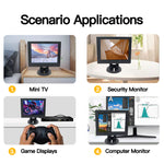 LESOWM N104 10.4 inch VGA Monitor Full HD 1024x768 LCD  Screen VESA Display with Speakers Plastic Shell Black White