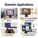 LESOWM N104 10.4 inch VGA Monitor Full HD 1024x768 LCD  Screen VESA Display with Speakers Plastic Shell Black White