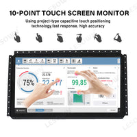 LESOWN E195-C01GBT Embedded Display 19.5'' Open Frame Monitor 1600x900 Touch Monitor with VGA/HDMI/Audio/USB(touch) for Factory Automation