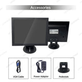LESOWN N140 14 inch Portable Industrial Monitor 1024x768 VESA LCD VGA Display for Security Cameras