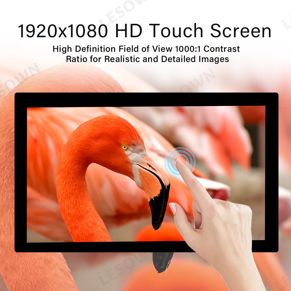 LESOWN M185-C02T 18.5 inch Laptop LCD Screen LVDS 60Hz 1920x1080 IPS Touch HDMI VGA Interface Full Viewing 1000:1 Display Module for Computer