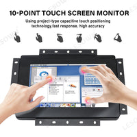LESOWN E70-C01GBT Compact 7 Inch 800x480 LCD Open Frame Touchscreen Monitor Capacitive Touch Embedded Display 16:9 300cd/m2 60Hz for Laptop