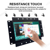 LESOWN E70-G02GBR 7 Inch Open Frame Laptop Touchscreen Monitor Industrial Embedded Display VGA/HDMI/AV/USB(touch) Interface 1024x600 IPS