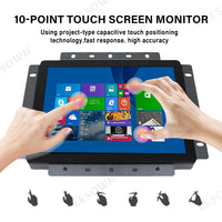 LESOWN E80-G01GBT Industrial Embedded Display 8inch 1024x768 10 Points Open Frame Touchscreen Monitor 4:3 LCD Screen for Factory Automation