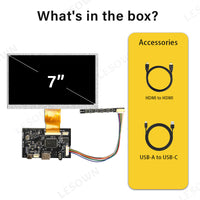 LESOWN M70-A01S M70-A02S 7 inch 1024 x 600 LCD HDMI IPS Screen with Driver Board
