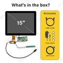 LESOWN M150-A01T HD 1024x768 IPS Wide Screen 15 inch 1500:1 Full Viewing HMDI VGA LCD Touchscreen Display Module for Intelligent Central Control