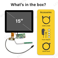 LESOWN M150-A01T HD 1024x768 IPS Wide Screen 15 inch 1500:1 Full Viewing HMDI VGA LCD Touchscreen Display Module for Intelligent Central Control