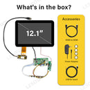LESOWN M121-A01T Original  12.1 inch LCD Touchscreen Display VGA HDMI 1280x800 IPS Small Screen Secondary Module for Laptops PC