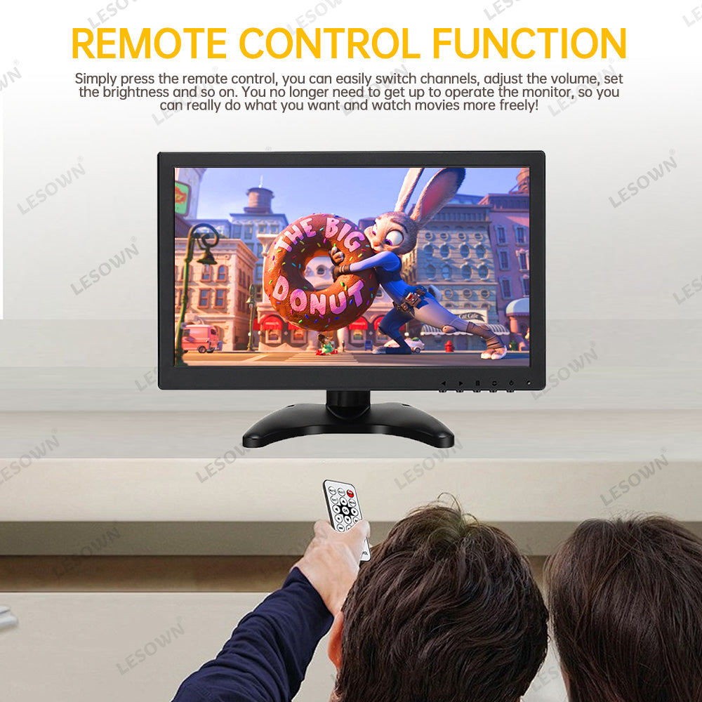 LESOWN N133 Widescreen 13.3 inch Full HD 1920x1080 IPS Screen LCD Monitor Video Input with Speakers