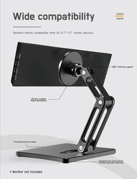 LESOWN Portable Foldable Magnetic Stand Multi-angle Adjustable Metal Stand for 4.7 - 13 inch Monitor