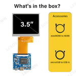 LESOWN M35-A01S 3.5 inch Small Screen LCD Panel Display 54PIN Resolution 640x480 HD IPS HDMI USB Powered Module for Computer PC Laptop