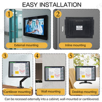 LESOWN E150-C02GBT-1 15 Inch Industrial Open Frame Embedded Display 1024x768 IPS LCD Capacitive Multi-Touchscreen for CCTV Digital Signage