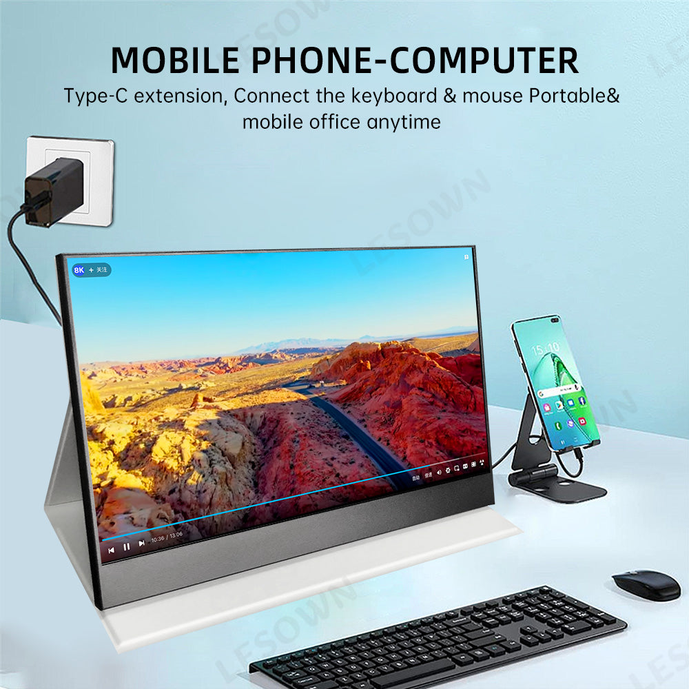 LESOWN P180GPR P180GPTR 18 inch 120Hz Portable USB C HDMI Monitor 1920x1200 Laptop Screen Extender