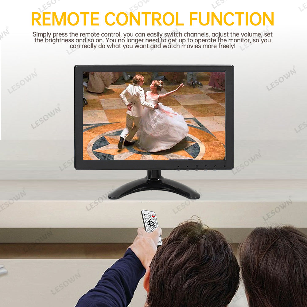 LESOWN N101 10.1 inch Car Monitor HDMI VGA LCD Screen Small Size Display for TV Computer PC Home Security Backup Camera