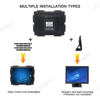 LESOWN E150-C01GBR Rugged Touchscreen Embedded Display 15 Inch 1024x768 LCD Open Frame Industrial Monitor with VGA HDMI Audio USB for Laptop