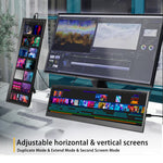 LESOWN P141GMS 14.1 inch Long Portable Monitor 4K Ultra Wide USB C HDMI IPS Laptop PC External LCD Monitor