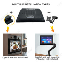 LESOWN E101-C01FET 10.1 Inch 1280x800 IPS LCD Embedded Industrial Monitor Factory Automation Display Panel Mount Display with VGA/HDMI/USB
