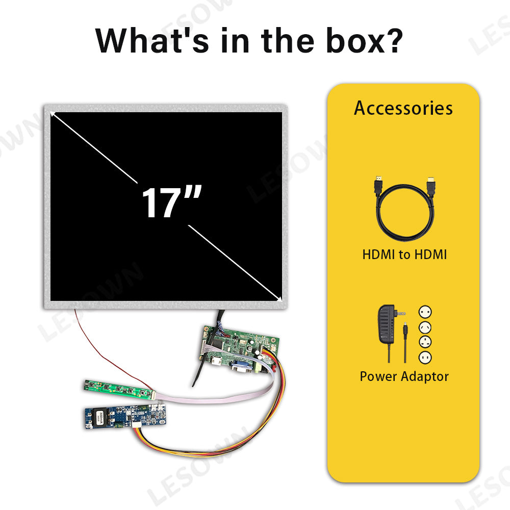 LESOWN M170-B01S 17 inch 1000cd/m2 High Brightness Screen HDMI VGA 1280x1024 LCD Panel WideScreen Display Module for Computer Industry
