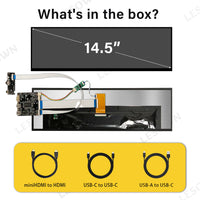 LESOWN M145-A01S Long Stretched Screen 14.5 inch IPS Touch 2560x720 QHD 1500:1 USB-C HDMI Strip Bar Secondary Display LCD Panel Module