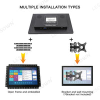 LESOWN E133-C01GBT Embedded Display 13.3 Inch 1920x1080 IPS Industrial LCD Monitor 60Hz 16:9 300cd/m2 with VGA/HDMI/Audio/USB(touch) for PC