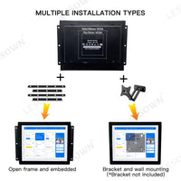 LESOWN E104-A01GBR 10.4 Inch Industrial Embedded Win-10 PC Monitor 1024x768 600cd/m² 4:3 Panel-Mount Monitor Rugged Touchscreen for TV PC