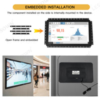 LESOWN E156-C01GBT Open Frame 15.6 Inch Embedded Display 1920x1080 IPS LCD Touch Monitor Panel Mount Wide Temperature Range (-20°C to 70°C)