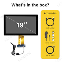 LESOWN M190-B01T 19 inch 1440x900 IPS LCD Capacitive Touch Display HDMI VGA Ultra Wide Screen 1000:1 LVDS Module with Driver Board
