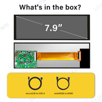 LESOWN M79-A01S Long Bar Screen 7.84 inch Display HDMI USB Powered 400x1280 HD Resolution IPS LCD Panel 500cd/m2 High Brightness Module