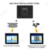 LESOWN E104-C01FET 10.4 Inch 1024x768 4:3 Industrial Embedded Display Metal Frame LCD Display with VGA+HDMI Built-in Speakers for TV CCTV