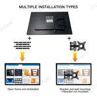 LESOWN E270-G01GBT Open Frame 27 Inch Industrial Embedded Win-10 PC Monitor 1920x1080 IPS Panel Mount Display Wide Temperature Range for TV