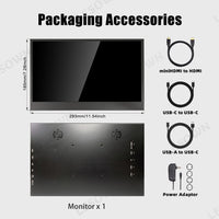 LESOWN P125GPS/P125GPT 12.5 inch LCD Portable Monitor USB C HDMI Capacitive Touchs IPS Display for Gaming Computer