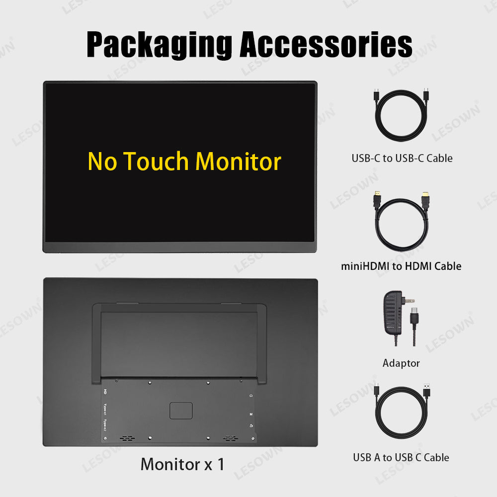 LESOWN P160KHR 16 inch Gaming Monitor 120Hz 2.5K  Display USB-C HDMI 16:10 Ultra Slim Portable Monitor