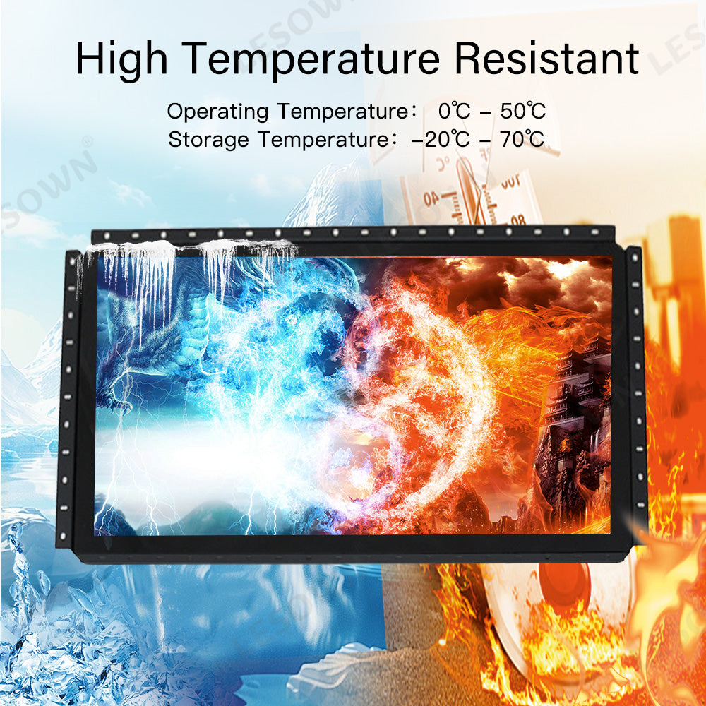 LESOWN E195-C01GBT Embedded Display 19.5'' Open Frame Monitor 1600x900 Touch Monitor with VGA/HDMI/Audio/USB(touch) for Factory Automation