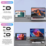 LESOWN P101DP P101DP-T 10.1inch 1280x800 IPS LCD Portable Display Mini Secondary Monitor USB‑C Side Screen Compact Display for Laptop Plug & Play