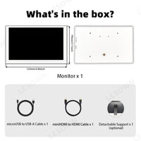 LESOWN P50CW 5-inch Mini Monitor Small White LCD Display: Portable Second Screen for Laptops