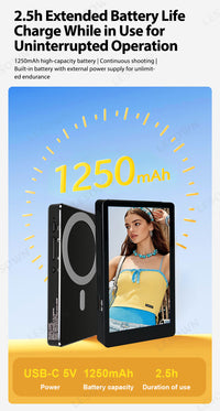 LESOWN P40MB 4 Inch 480x800 IPS LCD Small Wireless Selfie Monitor  Magnetic Phone Vlog Selfie Monitor Screen for iPhone & Android