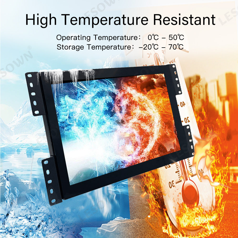 LESOWN E101-C01GBT 10.1 Inch 1280x800 High-brightness display 300cd/m² Embedded Monitor Panel Mount Display for PC TV CCTV