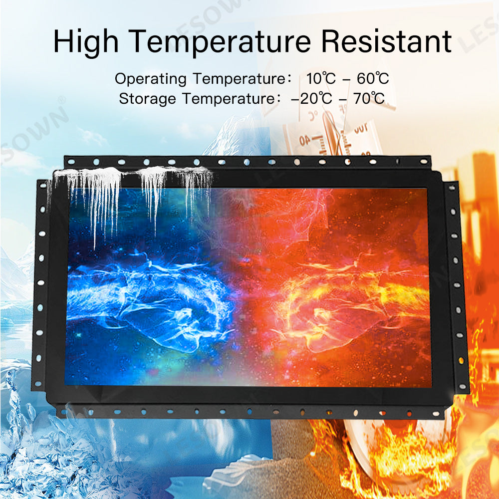 LESOWN E156-C01GBT Open Frame 15.6 Inch Embedded Display 1920x1080 IPS LCD Touch Monitor Panel Mount Wide Temperature Range (-20°C to 70°C)
