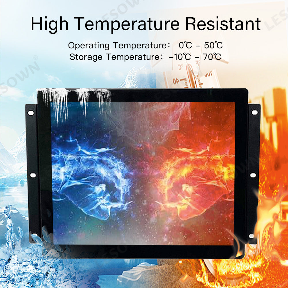 LESOWN E104-C01GBT Compact 10.4in 1024x768 LCD Open Frame Touch Embedded Display 300cd/m² Capacitive Multi-Touchscreen for CCTV
